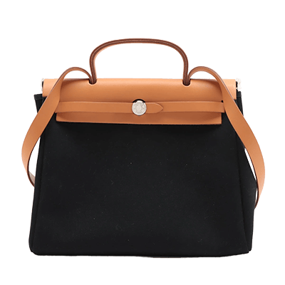 エルメス エールバッグPM トワルオフィシエ×カーフレザー ブラック シルバー