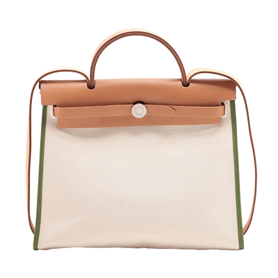 エルメス エールバッグジップPM トワルアッシュ ベージュ シルバー