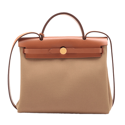 エルメス エールバッグジップPM トワルミリタリー ブラウン ゴールド