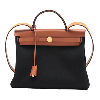 エルメス エールバッグジップPM トワルミリタリー ブラック ゴールド