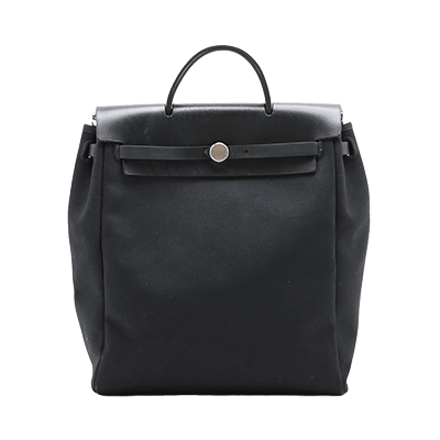 エルメス エールバッグアドPM トワルオフィシエ×カーフレザー ブラック シルバー