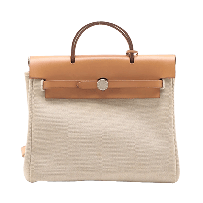 エルメス エールバッグPM トワルアッシュ×ヴァッシュハンター ベージュ シルバー