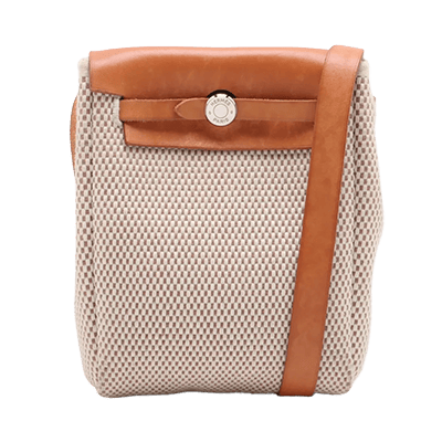 エルメス エールバッグTPM トワルGMxヴァッシュハンター ベージュ シルバー