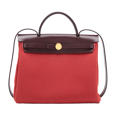 エルメス エールバッグジップPM トワルオフィシエ ボルドー ゴールド