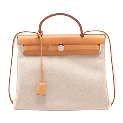 エルメス エールバッグPM トワルアッシュ×ヴァッシュハンター ベージュ シルバー