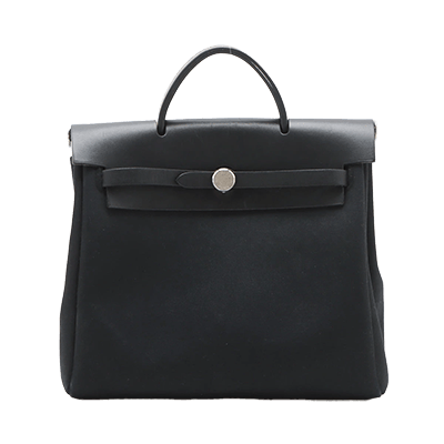 エルメス エールバッグPM トワルオフィシエ×カーフレザー ブラック シルバー