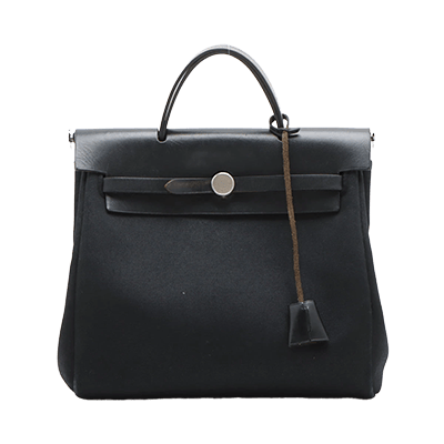 エルメス エールバッグアドPM トワルオフィシエ×カーフレザー シルバー