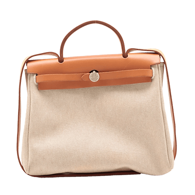 エルメス エールバッグPM トワルアッシュ ベージュ シルバー