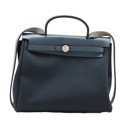 エルメス エールバッグPM トワルオフィシエ×ヴァッシュハンター ベージュ×ネイビー シルバー