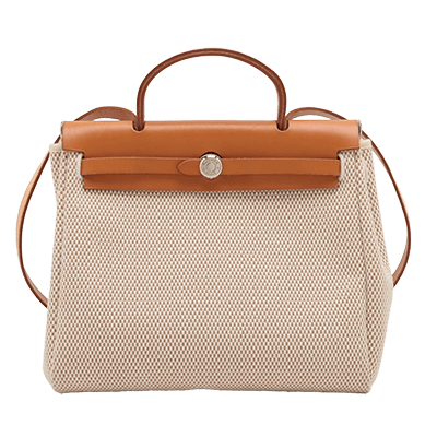 エルメス エールバッグPM トワルGM×カーフレザー ベージュ シルバー