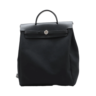 エルメス エールバッグアドPM トワルオフィシエ×カーフレザー ブラック シルバー