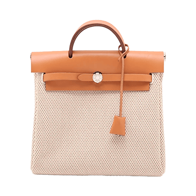 エルメス エールバッグアドPM トワルGMxカーフレザー ブラウン □H:2004年