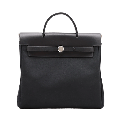 エルメス エールバッグアドPM トワルオフィシエ×カーフレザー ブラック シルバー