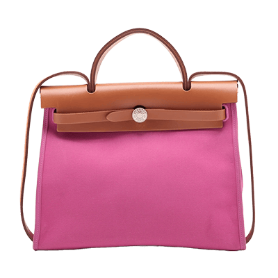 エルメス エールバッグジップPM トワルオフィシエ×ヴァッシュハンター ベージュ×ピンク シルバー
