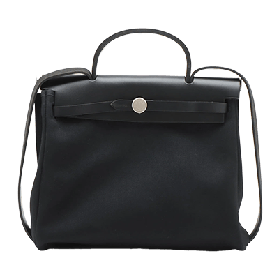 エルメス エールバッグPM トワルオフィシエ×カーフレザー ブラック シルバー