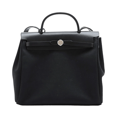 エルメス エールバッグPM トワルオフィシエ×カーフレザー ブラック シルバー