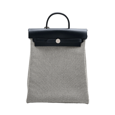 エルメス エールバッグ ジップ アドPM トワルGM ネイビー シルバー