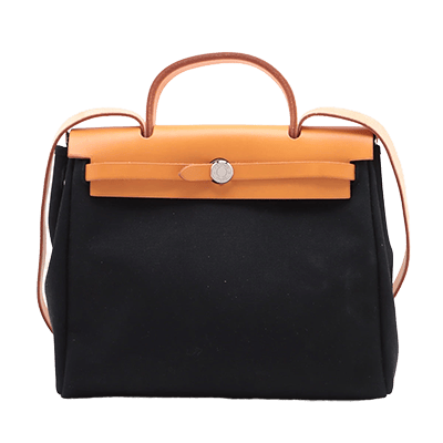 エルメス エールバッグPM トワルオフィシエ×カーフレザー ブラック シルバー