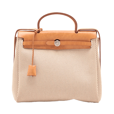 エルメス エールバッグPM トワルGM×カーフレザー ベージュ シルバー