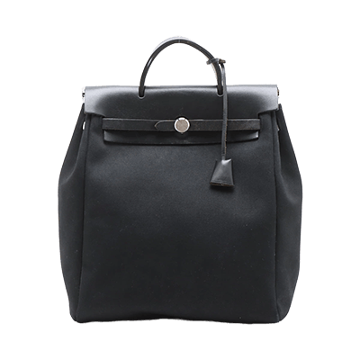 エルメス エールバッグPM トワルオフィシエ×カーフレザー ブラック シルバー