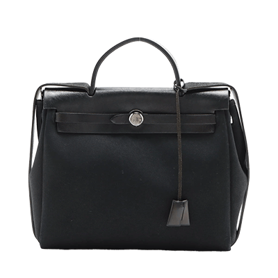 エルメス エールバッグPM トワルオフィシエ×カーフレザー ブラック シルバー