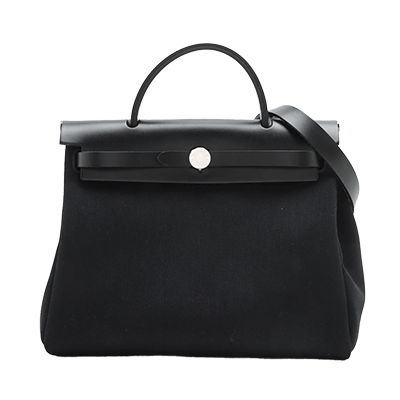 エルメス エールバッグジップPM トワルミリタリー ブラック シルバー