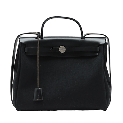 エルメス エールバッグジップPM トワルミリタリー ブラック ピンクゴールド