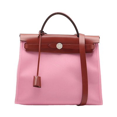 エルメス エールバッグジップPM トワルオフィシエ ピンク シルバー