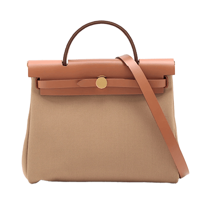 エルメス エールバッグジップPM トワルミリタリー ブラウン ゴールド