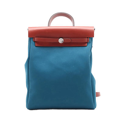 エルメス エールバッグ ジップ アドPM トワルオフィシエ×カーフレザー ブルー シルバー