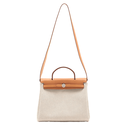 エルメス エールバッグPM トワルGM ベージュ シルバー