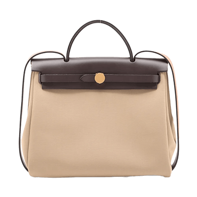 エルメス エールバッグジップPM トワルオフィシエ ベージュ ゴールド