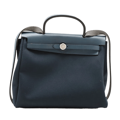 エルメス エールバッグPM トワルオフィシエ×ヴァッシュハンター ベージュ×ネイビー シルバー