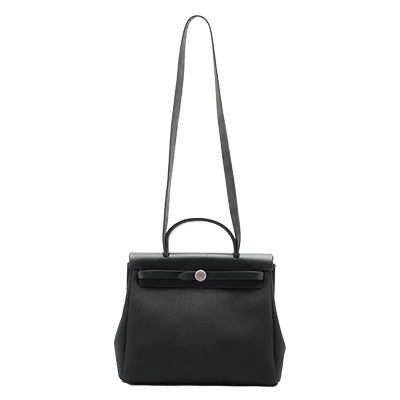 エルメス エールバッグPM トワルオフィシエ×カーフレザー ブラック シルバー