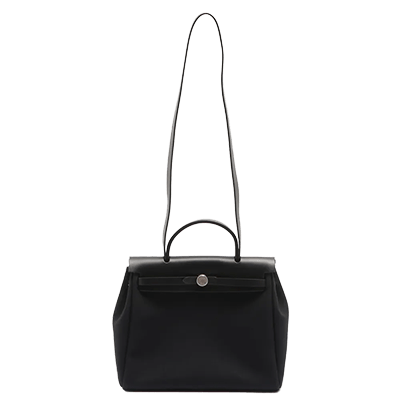 エルメス エールバッグPM トワルオフィシエ×カーフレザー ブラック シルバー