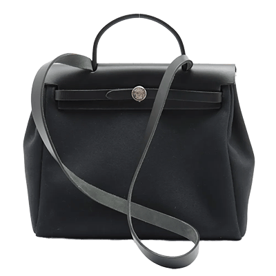 エルメス エールバッグPM トワルオフィシエ×カーフレザー ブラック シルバー