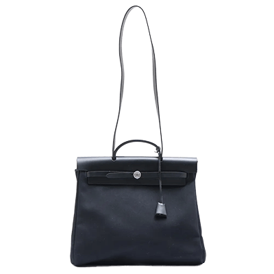 エルメス エールバッグPM トワルオフィシエ×カーフレザー シルバー