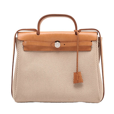 エルメス エールバッグPM トワルGMxヴァッシュハンター ベージュ シルバー