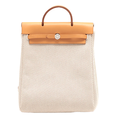 エルメス エールバッグアドPM トワルGM×カーフレザー ブラウン シルバー