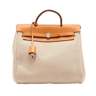 エルメス エールバッグアドPM トワルGM ベージュ シルバー