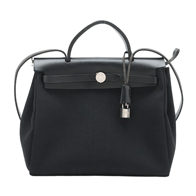 エルメス エールバッグジップPM トワルミリタリー ブラック シルバー