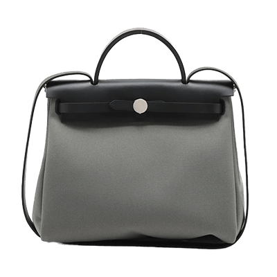 エルメス エールバッグジップPM トワルミリタリーxレザー アルドワーズ シルバー