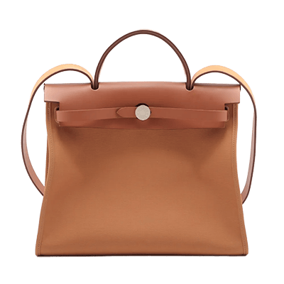 エルメス エールバッグジップPM トワルオフィシエ×カーフレザー ベージュ×ピンク シルバー