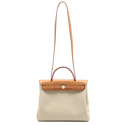 エルメス エールバッグジップPM トワルミリタリー ブラウン シルバー