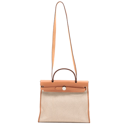 エルメス エールバッグジップPM トワルアッシュ ブラウン シルバー