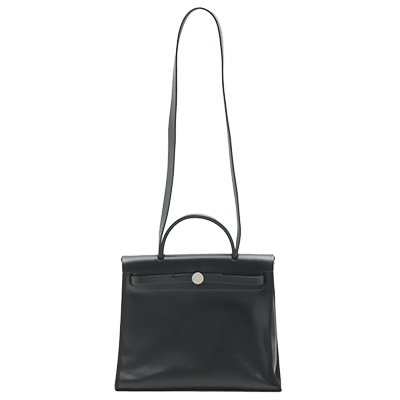 エルメス エールバッグジップPM トワルアッシュ ベルリンヌ×ヴァッシュハンター ブラック シルバー