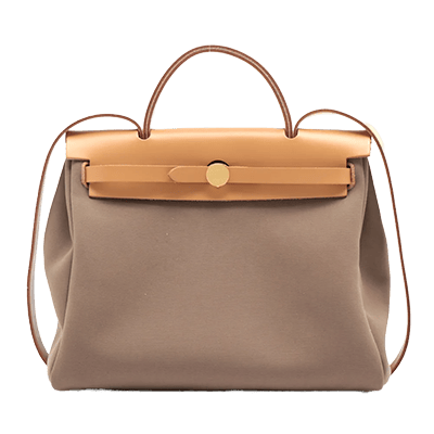 エルメス エールバッグジップPM トワルオフィシエ ベージュ ゴールド