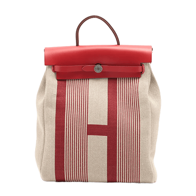 エルメス エールバッグジップPM キャンバス×レザー シルバー