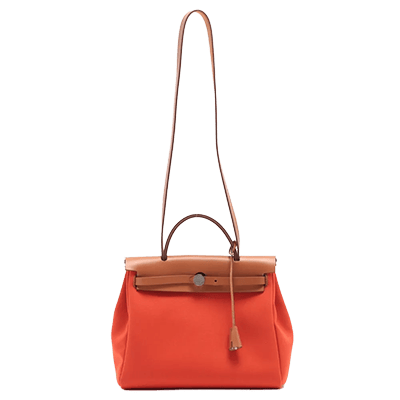 エルメス エールバッグジップPM トワルゴエラン レッド シルバー