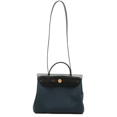 エルメス エールバッグジップPM トワルミリタリー ネイビー ゴールド